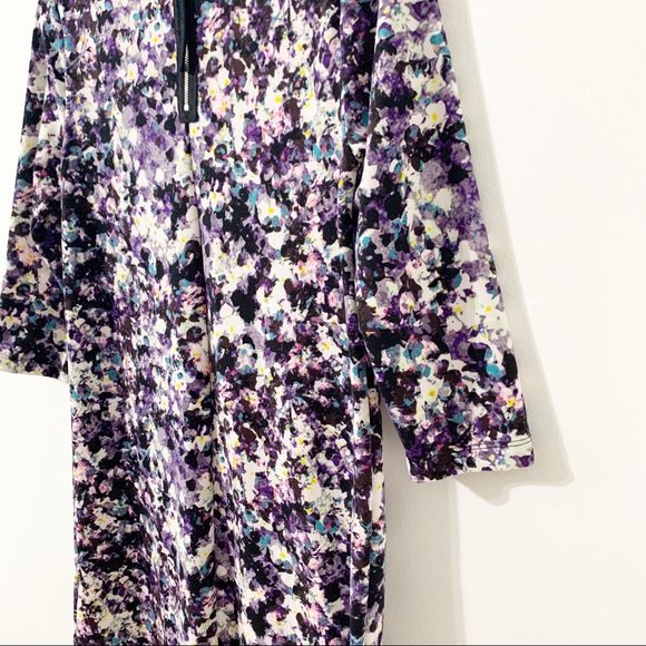 H&M Watercolor Floral Print Sheath Dress 3/4 Sleev - Picture 5 of 7